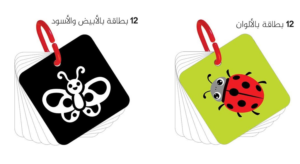بطاقاتي الأولى للتحفيز البصري للرضع-المحتويات